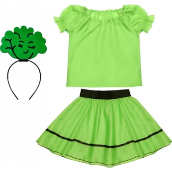 Karnevalový kostým KOSTÝM SALÁT KOSTÝM ZELENINA PŘEVLEK PLES JARNÍ DEN ZELENINY 98-110 4 díly