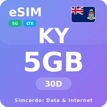 SIM karta Kajmanské ostrovy Mobilní Internet - eSIM 5GB 30 dní datová SIM karta