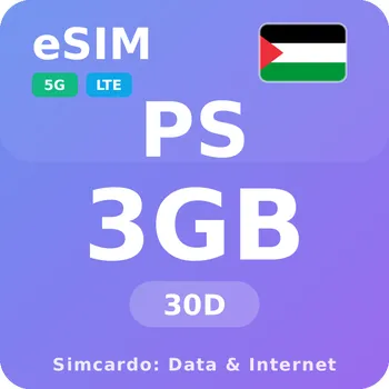 SIM karta Palestina Mobilní Internet - eSIM 3GB 30 dní datová SIM karta