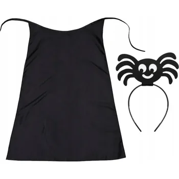 Karnevalový kostým KOSTÝM PAVOUK PŘEVLEK NA HALLOWEEN ČELENKA PLÁŠŤ VEL. L 3ks