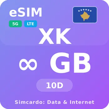 SIM karta Kosovo Neomezený Mobilní Internet - eSIM 10 dní datová SIM karta (esims_ULE_10D_VN_V2)