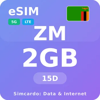 SIM karta Zambie Mobilní Internet - eSIM 2GB 15 dní datová SIM karta