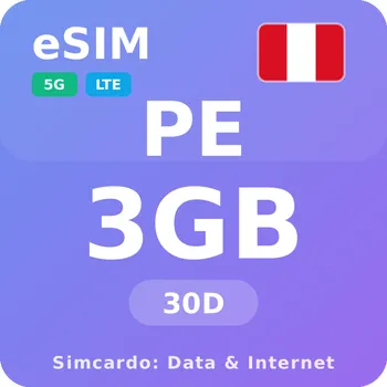 SIM karta Peru Mobilní Internet - eSIM 3GB 30 dní datová SIM karta