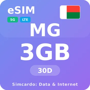 SIM karta Madagaskar Mobilní Internet - eSIM 3GB 30 dní datová SIM karta