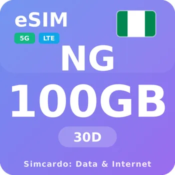 SIM karta Nigérie Mobilní Internet - eSIM 100GB 30 dní datová SIM karta