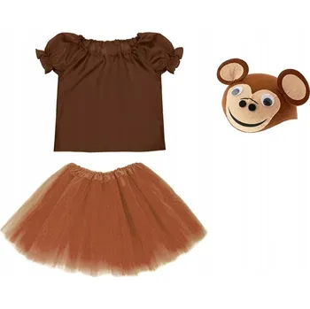 Karnevalový kostým KOSTÝM OPIČKA SUKNĚ HALENKA MASKA 98-110 3el