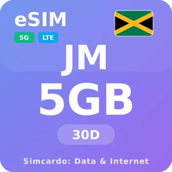 SIM karta Jamajka Mobilní Internet - eSIM 5GB 30 dní datová SIM karta
