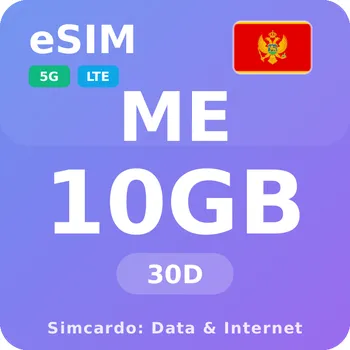 SIM karta Černá Hora Mobilní Internet - eSIM 10GB 30 dní datová SIM karta