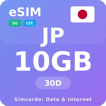 SIM karta Japonsko Mobilní Internet - eSIM 10GB 30 dní datová SIM karta