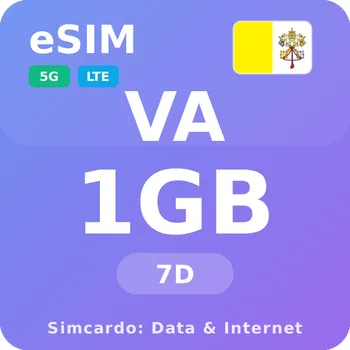 SIM karta Vatikán Mobilní Internet - eSIM 1GB 7 dní datová SIM karta