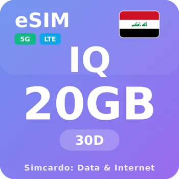 SIM karta Irák Mobilní Internet - eSIM 20GB 30 dní datová SIM karta