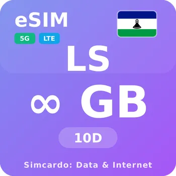 SIM karta Lesotho Neomezený Mobilní Internet - eSIM 10 dní datová SIM karta (esims_ULP_10D_LR_V2)