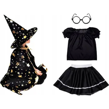 Karnevalový kostým KOSTÝM ČARODĚJKA HERMIONA ČERNÝ 134-140 5 dílů