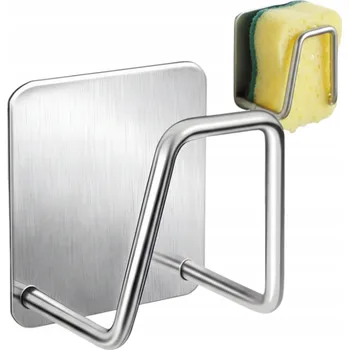 Organizér na houbičku do kuchyně, na dřez, na stěnu, držák na mycí houbu, háček, černý