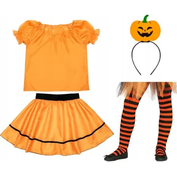 Karnevalový kostým KOSTÝM DÝNĚ SUKNĚ HALENKA ČELENKA 134-140 5 dílů