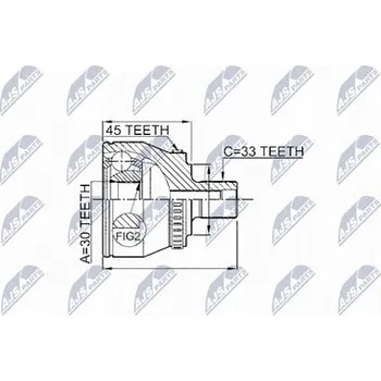 Poloosa kola Sada kloubů pro hnací hřídel NTY NPZ-VW-008