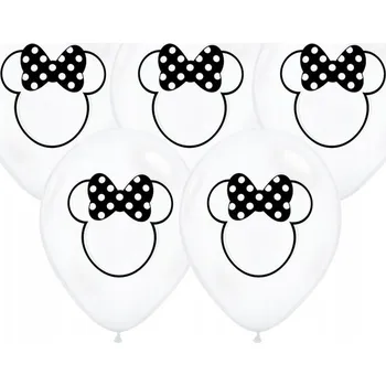 Balónek BALÓNKY BÍLÉ Minnie Mouse 30 cm 5 ks