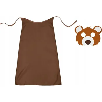 Karnevalový kostým KOSTÝM MEDVÍDEK KOSTÝM MEDVÍDEK SET DEN MEDVÍDKA MASKA PLÁŠTĚNKA S 2el