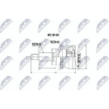 Poloosa kola Sada kloubů pro hnací hřídel NTY NPZ-SU-004