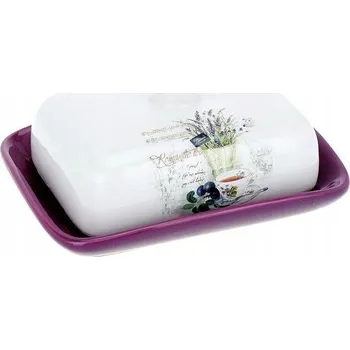 Dóza na potraviny MÁSLENKA keramická dóza na máslo sýr jídlo LEVANDULE máslenka box