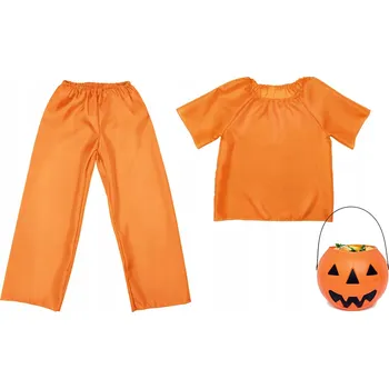 Karnevalový kostým KOSTÝM DÝNĚ KOSTÝM NA HALLOWEEN SET DÝNĚ KBELÍK NA BONBÓNY 134-140