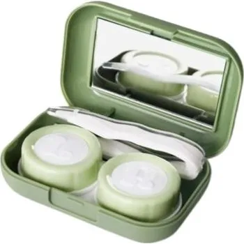 Brýlová obroučka Cestovní krabička na kontaktní čočky - Khaki