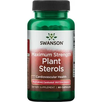 Zdraví Swanson Maximum Strength Plant Sterols CardioAid Doplněk stravy pro kardiovaskulární zdraví 60 ks, kapsle, 400 mg