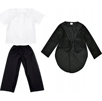 Karnevalový kostým SLAVNOSTNÍ OBLEK KALHOTY FRAK HALENKA 134-140 3 díly