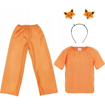 Karnevalový kostým KOSTÝM LIŠKA PŘEVLEK ZA LIŠKU KOSTÝM LIŠKA ŘEMÍNEK LIŠKA POMERANČ 98-110 3el