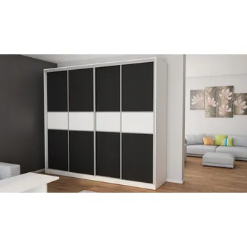 Šatní skříň Skříň eMeblast 4D/276 276 x 244 x 65 cm bílá šuplík , s vybavením