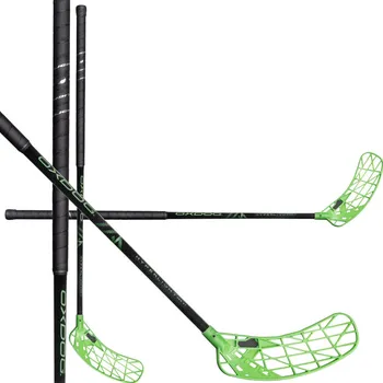 Florbal Oxdog HYPERLIGHT HES 27 GN ROUND MBC Florbalová hůl černá / zelená, Pravá (pravá ruka dole), 101cm (=111cm)