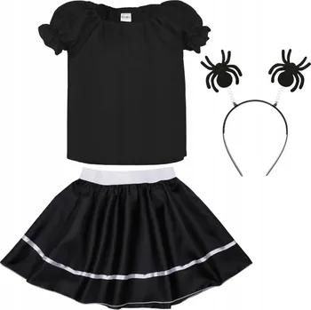 Karnevalový kostým KOSTÝM PAVOUK ČERNÝ 134-140 3 díly