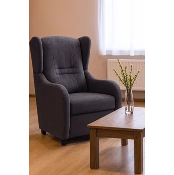 Křeslo FALCO Křeslo ušák Finet aston modrošedý