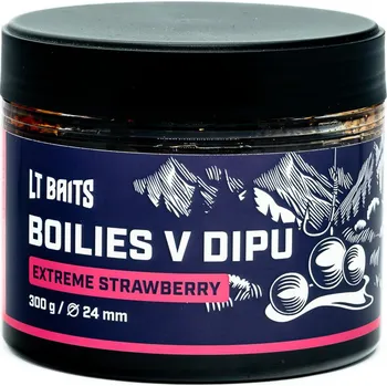 Boilies Dipované Boilies LT Baits Extreme Strawberry 24 mm / 300 g