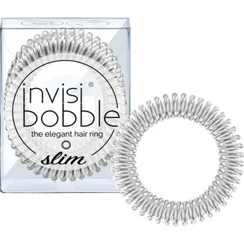 Módní doplněk Invisibobble Slim tenká spirálová gumička 3 ks, Chrome Sweet Chrome