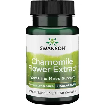 Zdraví Swanson Chamomile Flower Extract Doplněk stravy s heřmánkem 60 ks, kapsle, 500 mg