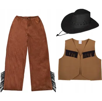 Karnevalový kostým KOSTÝM ŠERIF KOVBOJ VESTA KLOBOUK 134-140