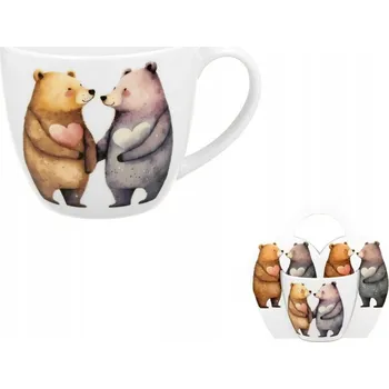 Porcelánový hrnek 460 ml velký XXL v košíku dárek valentýnský hrnek