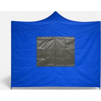 Zahradní altán 4m boční plachta nůžkový stan s oknem barva Modrá