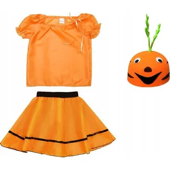 Karnevalový kostým KOSTÝM MRKEV SUKNĚ ČEPICE 134-140
