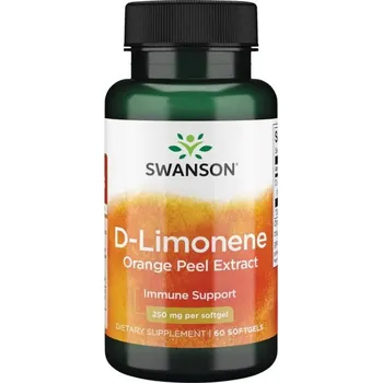 Zdraví Swanson D-Limonene Cold-Pressed Orange Peel Extract Doplněk stravy s obsahem D-limonenu 60 ks, gelové tablety, 250 mg