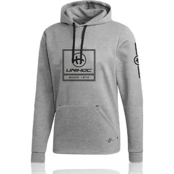 Pánská mikina Unihoc Hood SUPERIOR GREY MELANGE Mikina s kapucí XXXL, šedá