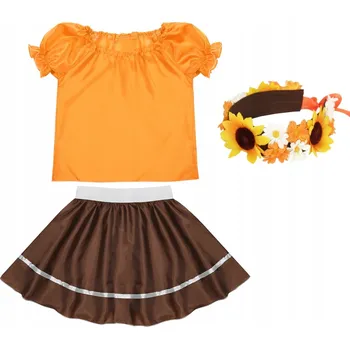 Karnevalový kostým KOSTÝM PODZIMNÍ PŘEVLEK PANÍ PODZIMNÍ KOSTÝM NA PLES PODZIMNÍ VĚNEC 116-128