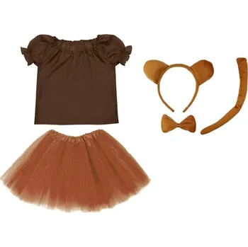 Karnevalový kostým KOSTÝM MEDVĚD MÍŠA SUKNĚ MASKA 98-110