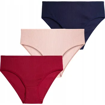 Dámské spodní prádlo DÁMSKÉ KALHOTKY S PROUŽKY KALHOTKY BAVLNĚNÉ KLASICKÉ POHODLNÉ MORAJ 3-PACK XL