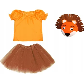 Karnevalový kostým KOSTÝM LVÍČE SUKNĚ HALENKA ČEPICE 98-110 3 díly