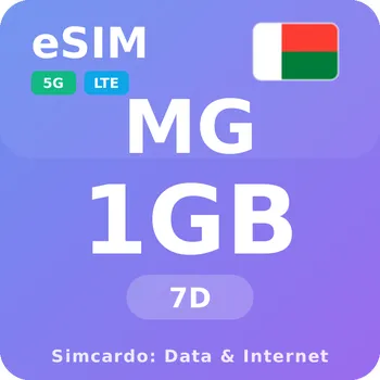 SIM karta Madagaskar Mobilní Internet - eSIM 1GB 7 dní datová SIM karta