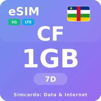 SIM karta Středoafrická republika Mobilní Internet - eSIM 1GB 7 dní datová SIM karta