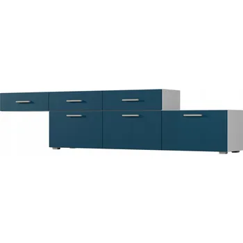 Ložnice TV stolek / Komoda Modulární Multi-Smart 180-240 cm Stojící Závěsná Modrá