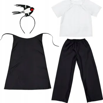 Karnevalový kostým KOSTÝM VLAŠTOVKA PŘEVLEK STRAKA KOSTÝM VLAŠTOVKY KOSTÝM PTÁČEK 98-110 5 dílků